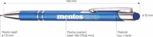 Kovová propiska se stylusem Metal Hit 1