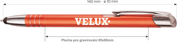 Kovová propiska se stylusem Moni 2